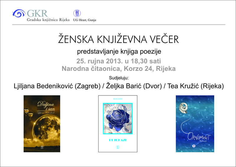 Ženska književna večer uz predstavljanje tri knjige poezije