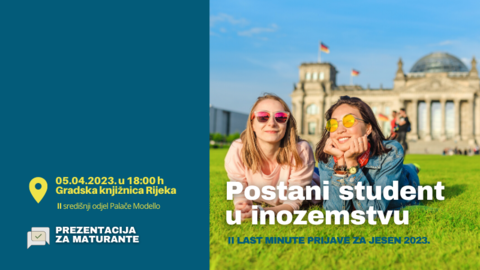 Predstavljanje mogućnosti studiranja u inozemstvu: "last minute" prijave za jesen 2023